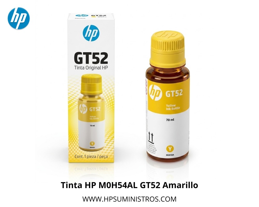 Botella de Tinta HP (M0H54AL)  GT52 YELLOW /HP DeskJet GT 5800 series