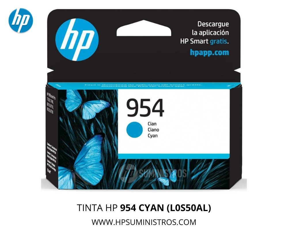 TINTA HP 954 CYAN (L0S50AL) para OfficeJet Pro 8710 7740 - ORIGINAL