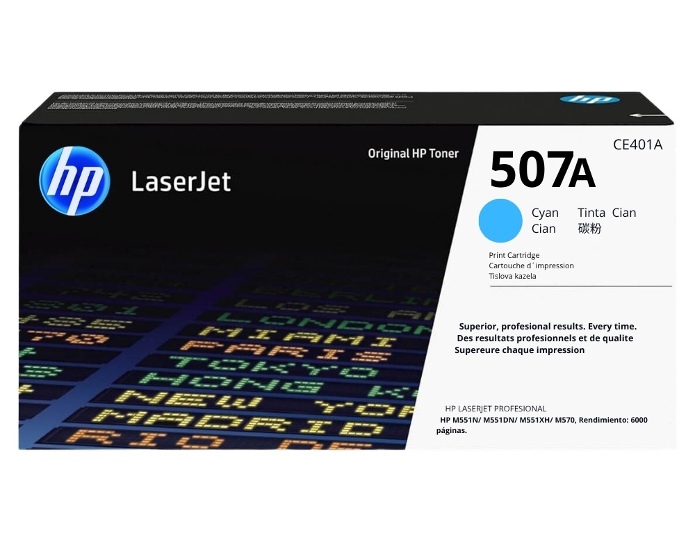 Tóner HP CE401A (507A) CYAN LaserJet para M551, M575 (Original)