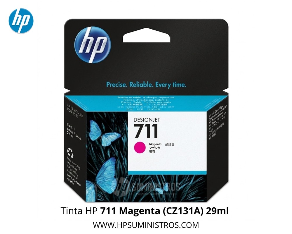 Tinta HP 711 Magenta (CZ131A) 29ml Original | DesignJet T120/T520/T530