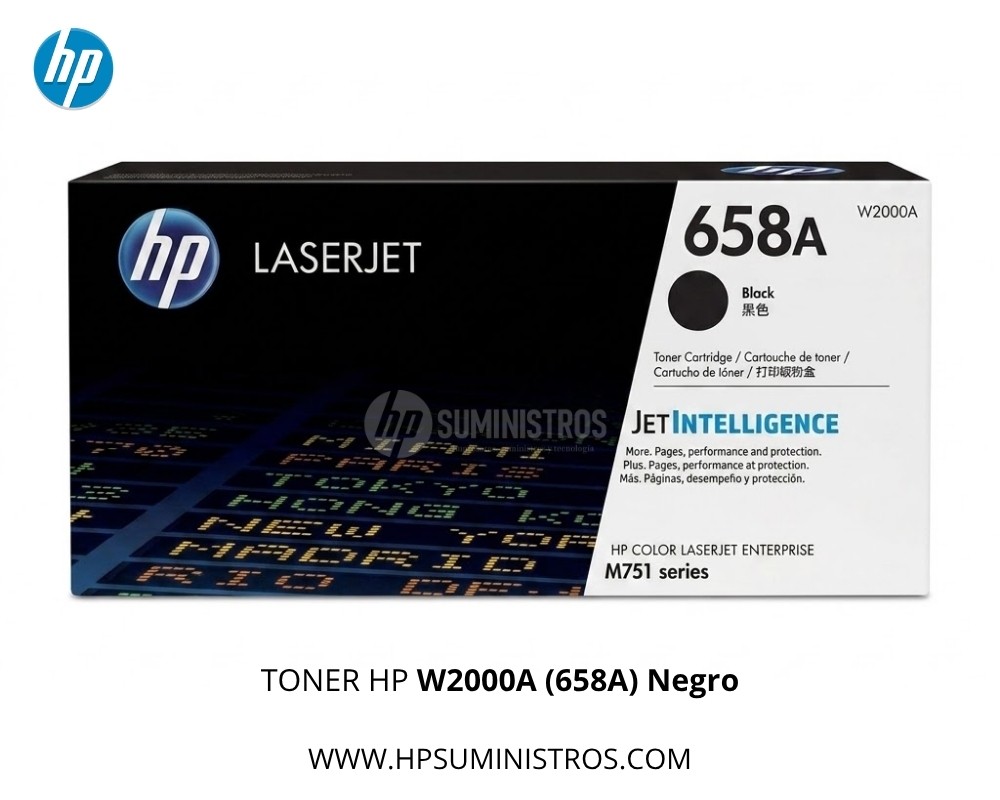 TONER HP W2000A  (658A)NEGRO  | 7,000 Páginas  L.J.  M751dn,M751n. - Original