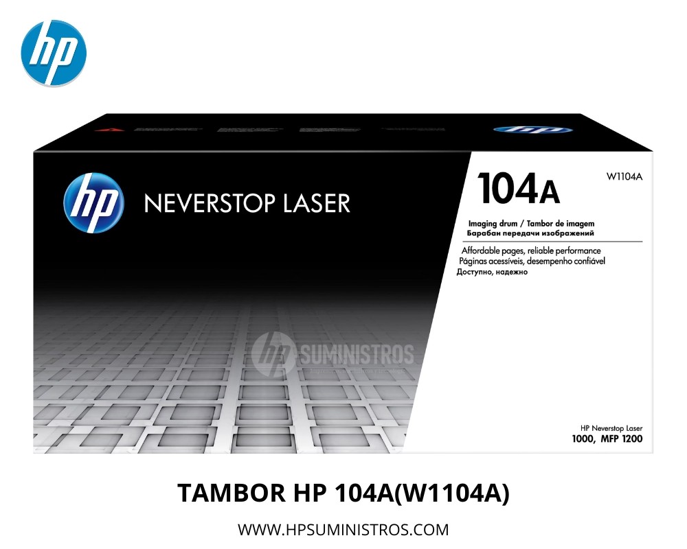 TAMBOR HP 104A(W1104A)  DRUM | 20,000 Páginas | Neverstop Laser 1000/MFP 1200 - Original