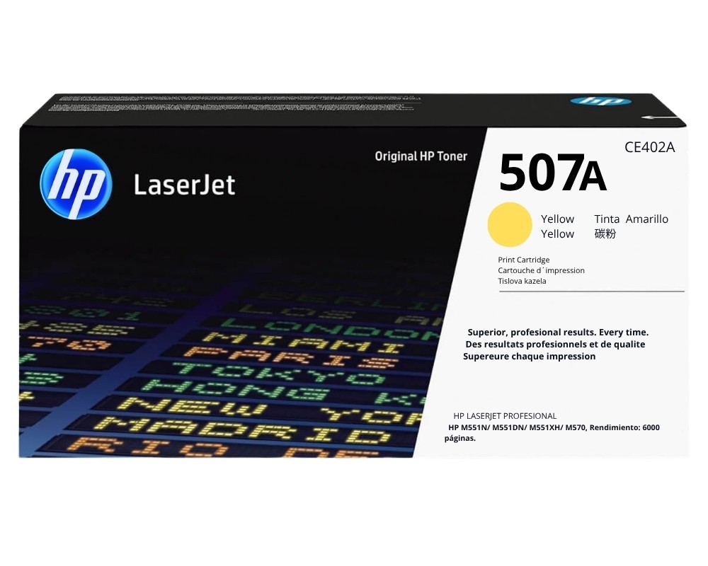Tóner HP CE402A (507A) AMARILLO LaserJet para M551, M575 (Original)