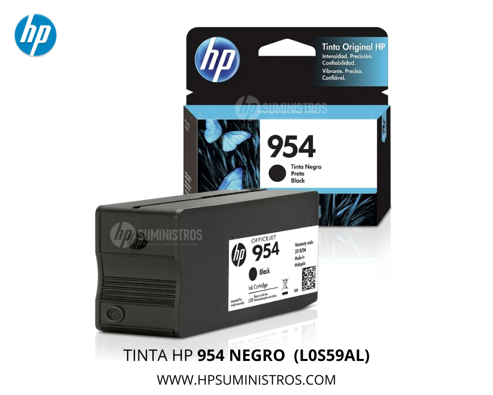 TINTA HP 954 NEGRO  (L0S59AL) para OfficeJet Pro 8710 7740 - ORIGINAL