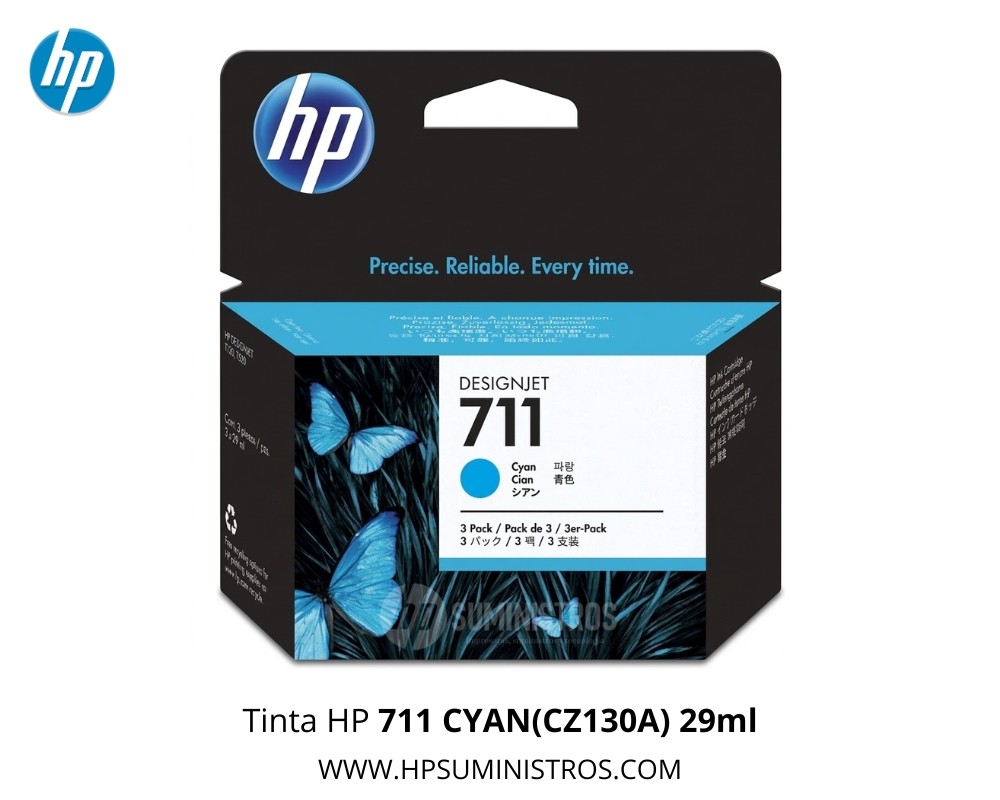 Tinta HP 711 CYAN(CZ130A) 29ml Original | DesignJet T120/T520/T530
