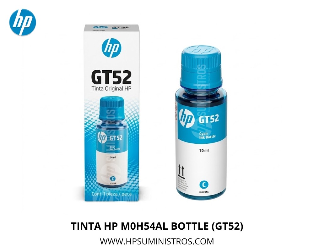 CARTUCHO DE TINTA HP M0H54AL BOTTLE (GT52) CYAN 8000 PAG