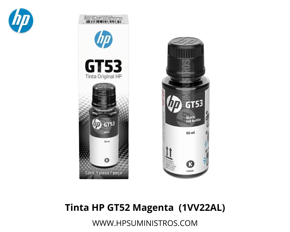 TINTA HP 1VV22AL BOTTLE (GT53) NEGRO - 4000 PAG /HP DeskJet GT 5800 series