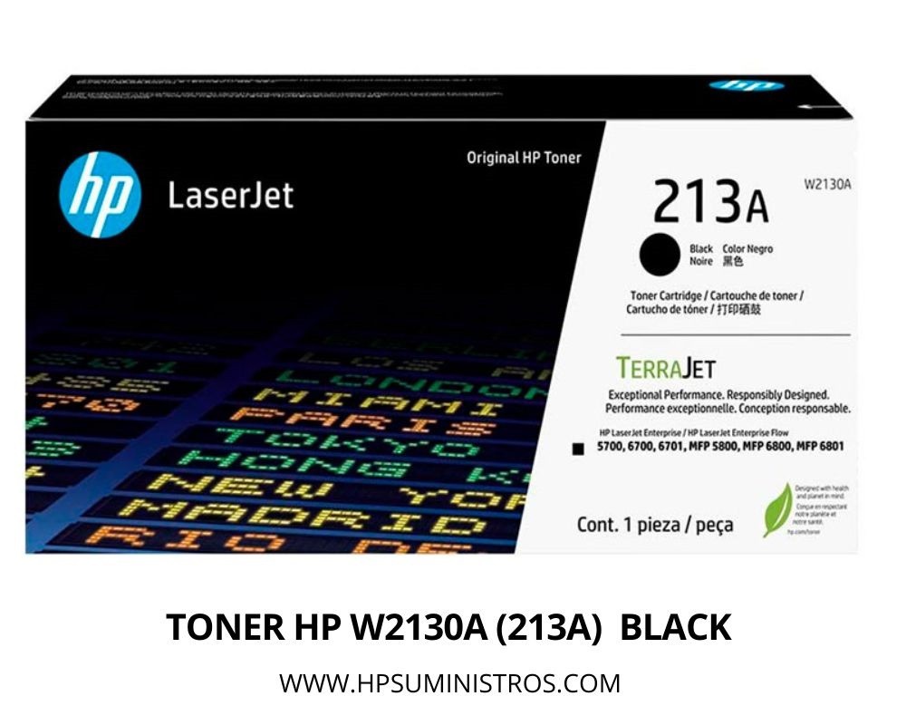 Tóner HP W2130X (213X) Negro  9.000 Páginas | Para L.J. 5700 5800 6700 6800 - Original