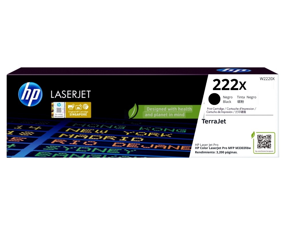 TONER HP 222X (W2220X) Negro para Color LaserJet Pro 4201, 4202, MFP 4301