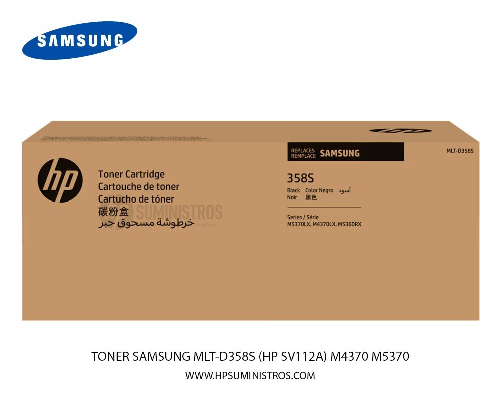 TONER SAMSUNG MLT-D358S (HP SV112A) Negro - 30.000 Pág - M4370 M5370